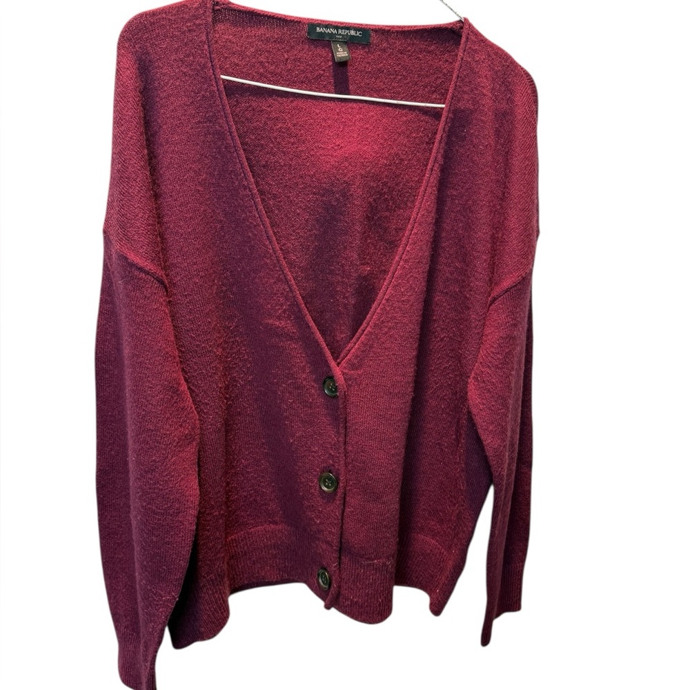 Banana Republic Deep Red Cardigan Sweater